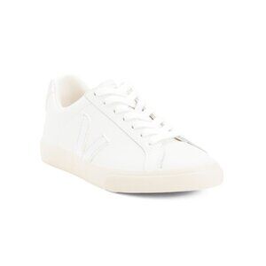 VEJA white/silver Made In Brazil Leather Esplar Sneakers